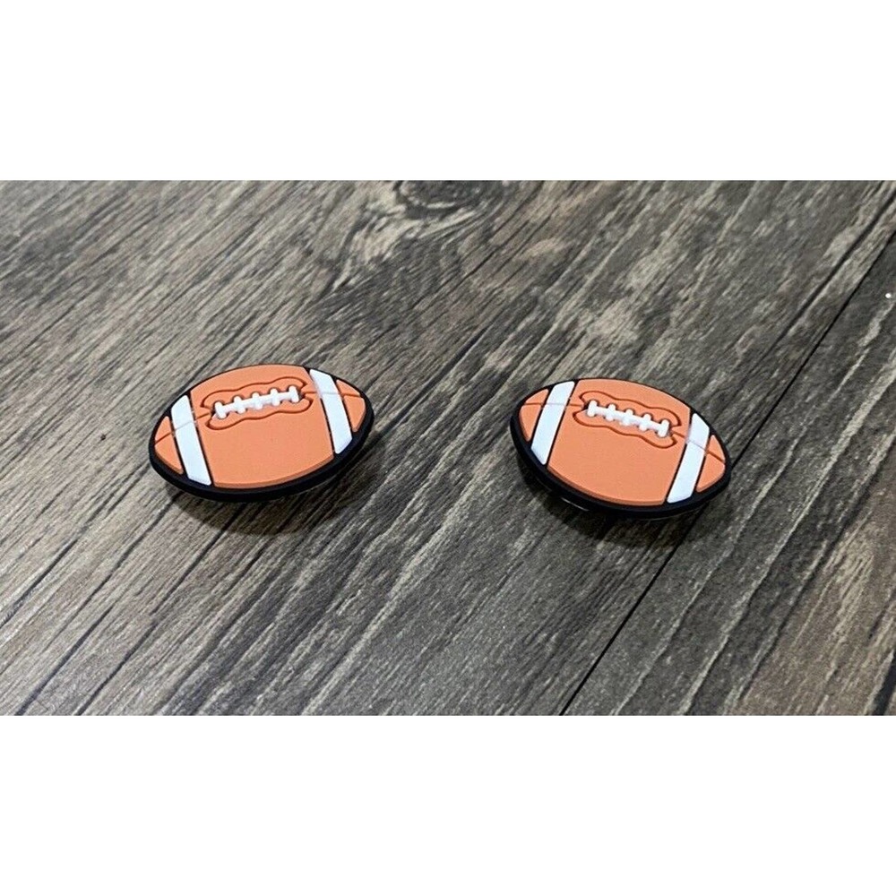 Football Team Sports Charm For Crocs Shoe Charms Bracelet Wristband - 2 Pieces